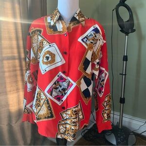 VTG Linda Allard fEllen Tracy Silk Blouse Shirt “House of Cards” Oversized 2 P